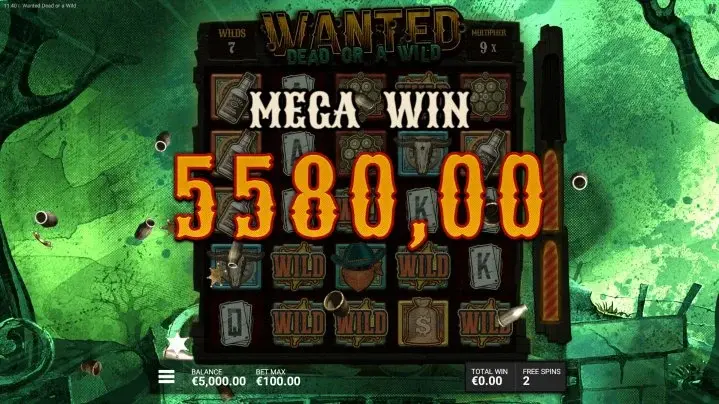 Wanted Dead or a Wild Gokkast screenshot 3